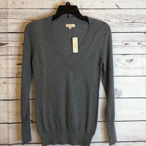 Ambiance gray v-neck pullover sweater